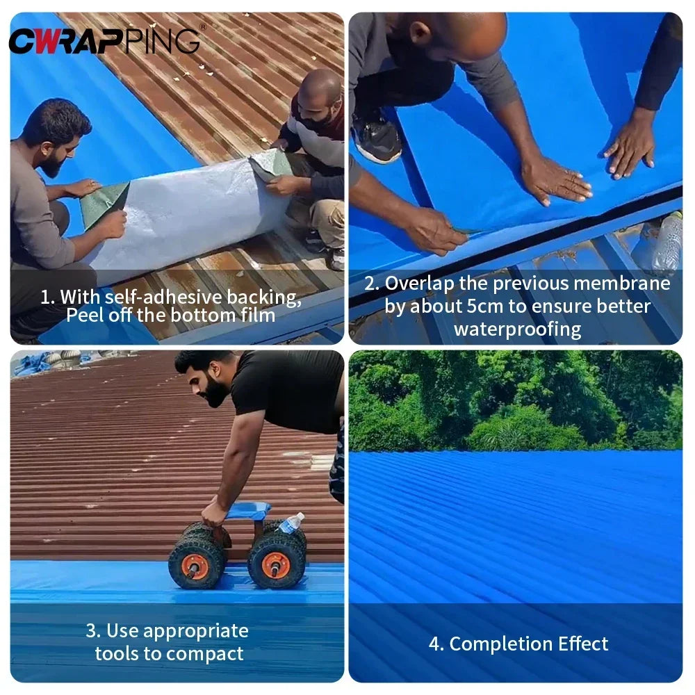 Waterproof Self Adhesive Tape Roof Leak Repair Viscous Sealing Crack Resistance Heat Insulation Renovate for Home